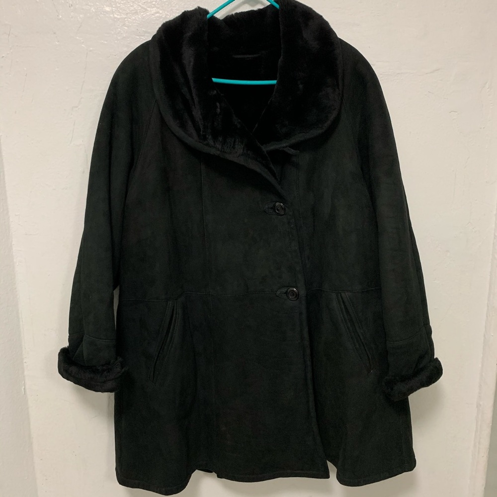 Genuine Suede and Shearling Coat